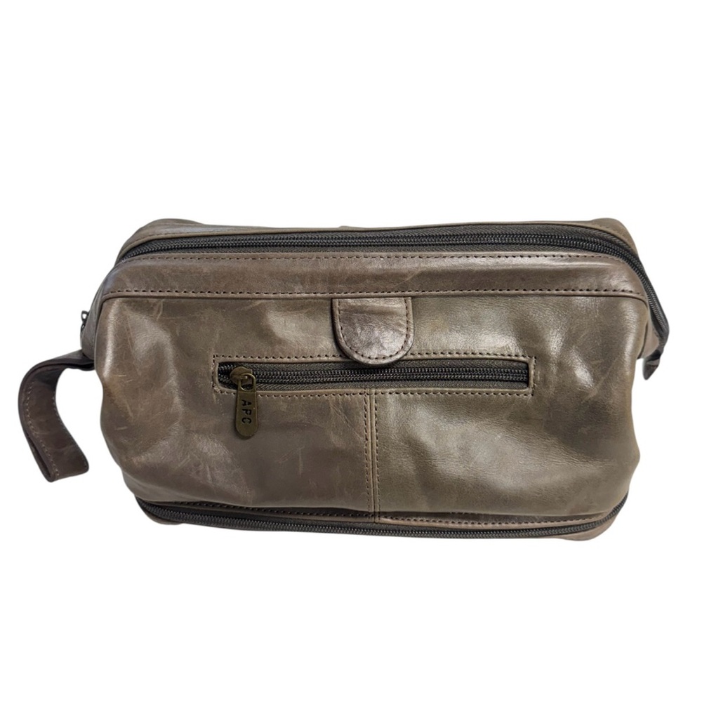 Amerileather Men's Leather Toiletry Bag - Cromwell Gray